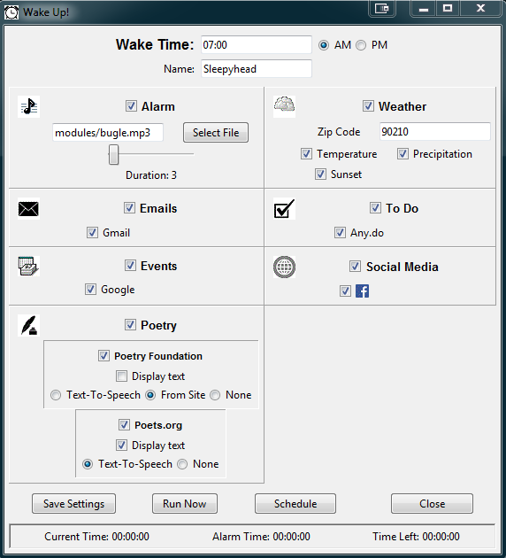 WakeUp! GUI